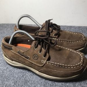 Rockport Works steel toe shoes brown loafers size 9.5 Womens